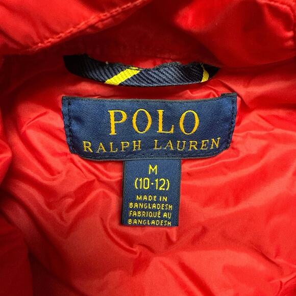 Ralph Lauren Kids Size Medium 10-12 Red Puffer Vest Polo Logo Quilted - Picture 3 of 7